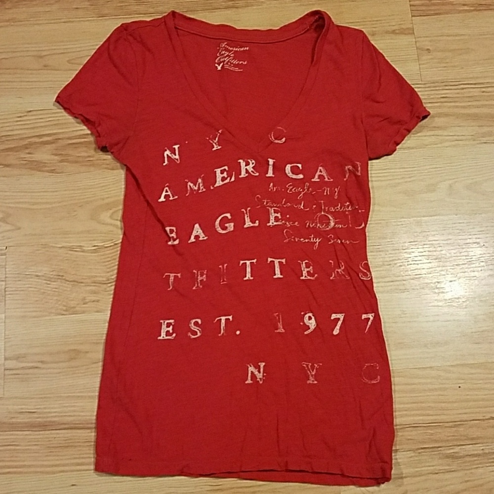 AE Red Graphic Tee Short Sleeves